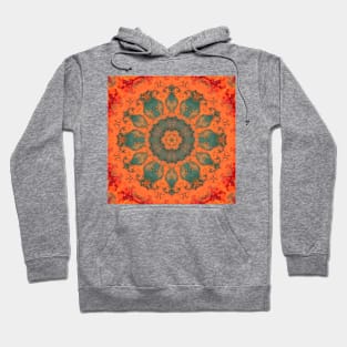 Psychedelic Hippie Green Orange and Red Hoodie